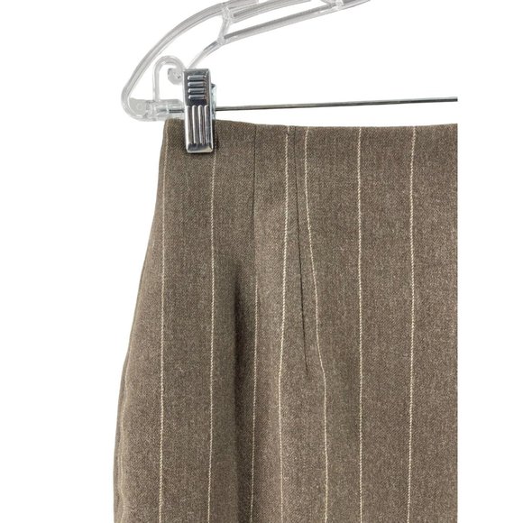 Jones New York Women's Brown Pinstripe 100% Wool Lined Pencil Skirt Size 8 - Picture 3 of 12